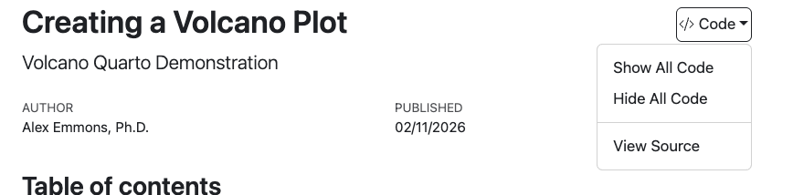 Updated Report with Code Display Options