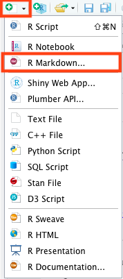 Select New File -> R Markdown
